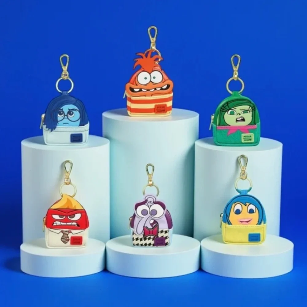 Loungefly Inside Out 2 Bag Charm Keychain Complete Set